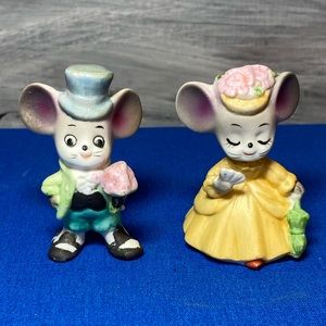 VNTG ANAMORPHIC MR & MRS MOUSE FIGURINES